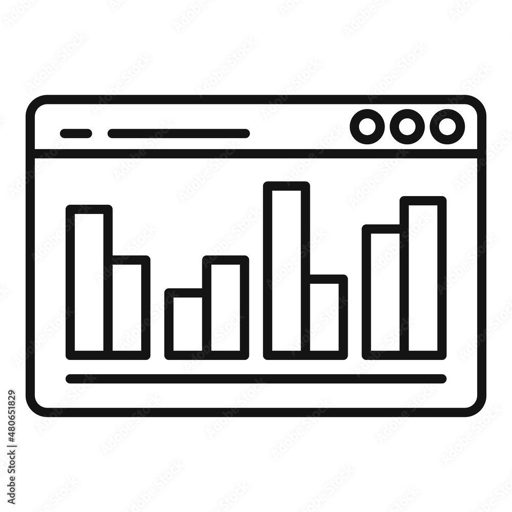 Poster business graph comparison icon outline vector. scale compare