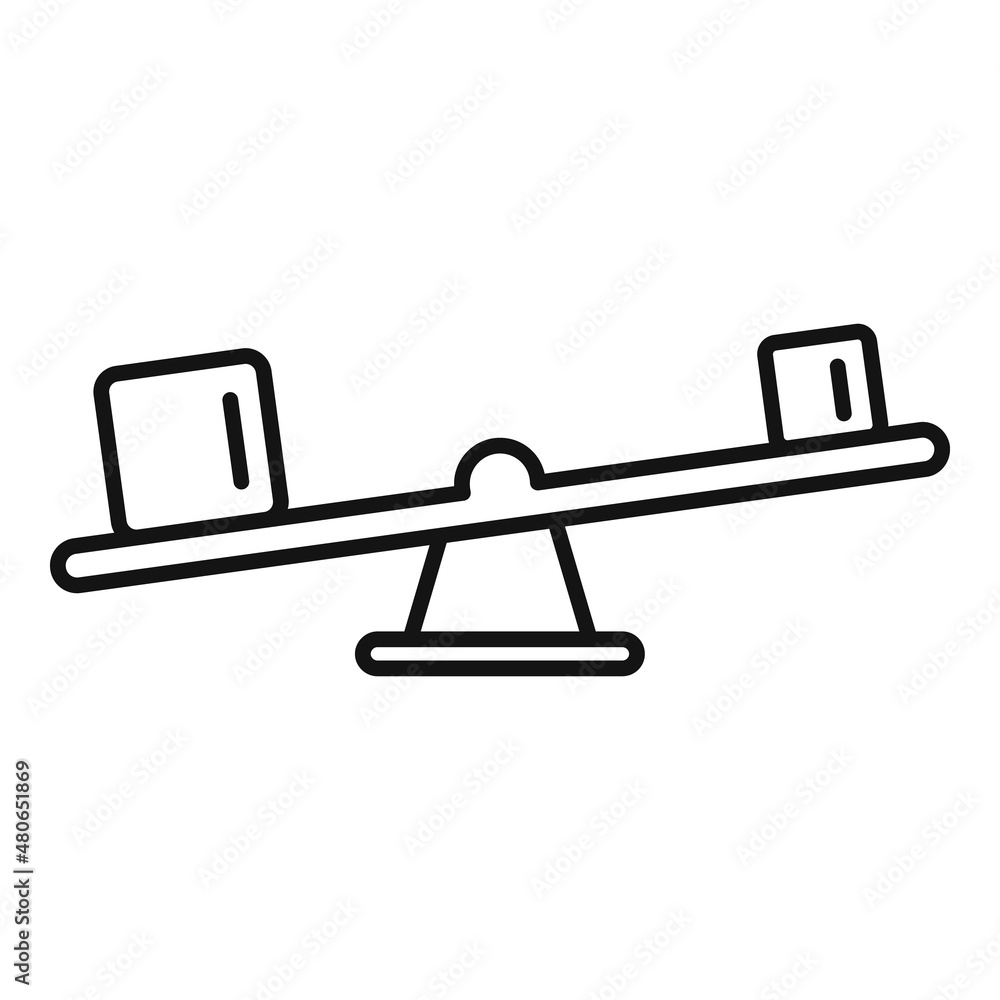Poster compare object icon outline vector. comparison scale