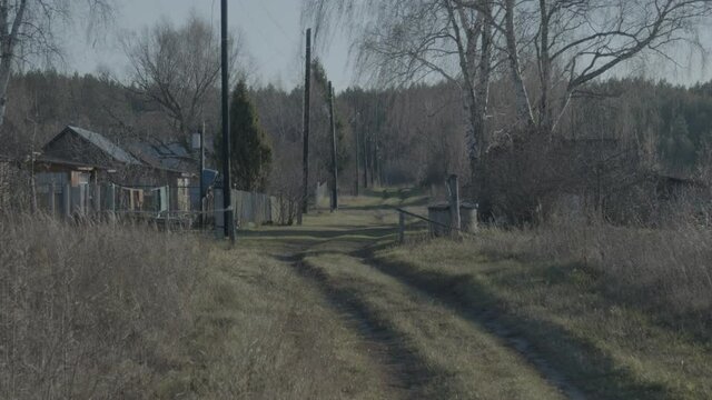 Abandoned Russian village. Apocalypse. Slums, poverty.