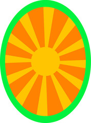 Sunshine emblem retro groovy style.