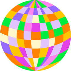 Obraz premium Retro 60s 70s disco ball cartoon clipart. Party disco ball.