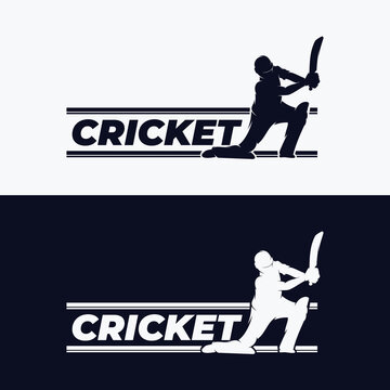 Cricket player logo design template