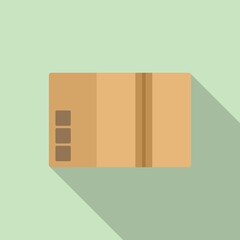 Delivery box icon flat vector. Cardboard package