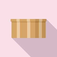 Crate box icon flat vector. Delivery cardboard
