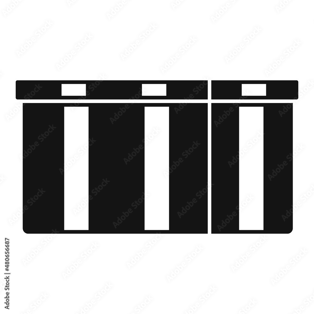Poster crate box icon simple vector. delivery cardboard
