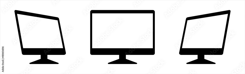 Poster computer monitor screen flat icon for apps and websites.