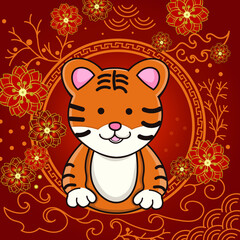 Cute Tiger for chines new year 2022 year of tiger