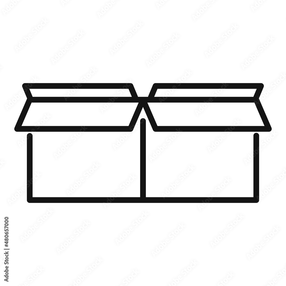 Wall mural storage box icon outline vector. carton package