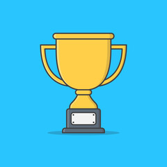 Trophy Cup Vector Icon Illustration. Winner Award Icon