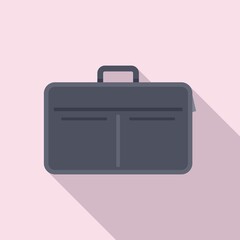Laptop bag accessory icon flat vector. Backpack case