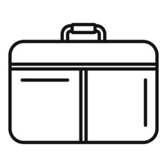 Closed laptop bag icon outline vector. Case backpack
