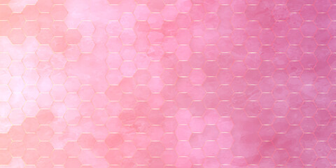 abstract pink watercolor concept 3d geometric hexagon background with space for your text for cover,card,invitation,decoration and design.