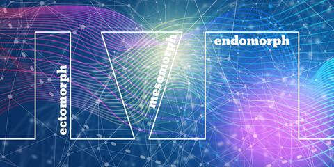 Body types icons set. Ectomorph, mesomorph and endomorph.