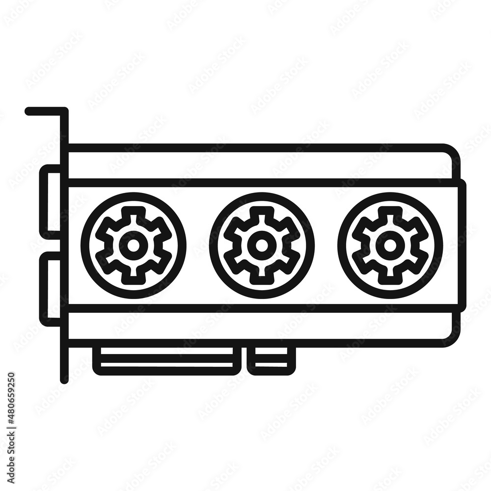 Poster gpu card icon outline vector. video computer