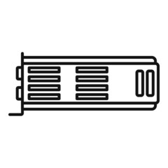 Graphics card icon outline vector. Video graphic