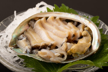 活あわびの刺身