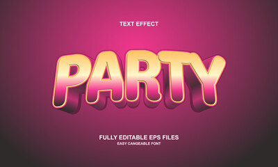 party text effect editable