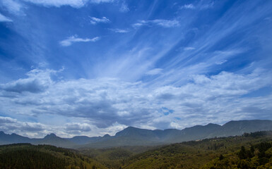 Landscape at the Map of Africa lookout outside Wilderness in the Western Cape in South Africa