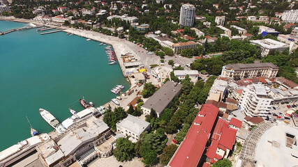Aerial view of the city landscape of Yalta, Crimea