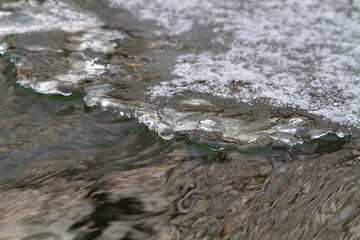 melting ice and fast water