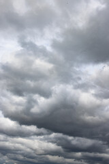 The pattern of dark clouds in the sky of rainy days for backdrop or background
