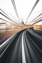 Fototapeta na wymiar fast moving train for motion blur and time travel feel