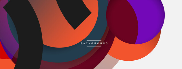 Vector round shapes circles minimal geometric background. Vector illustration for wallpaper banner background or landing page