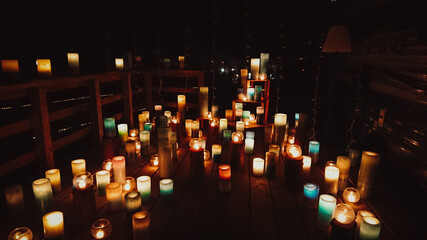 Candles light up the dark in japan