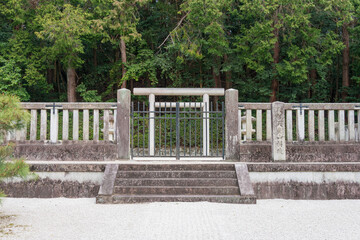 Kyoto, Japan - Mar 31 2020 - Mausoleum of Emperor Tenji in Yamashina, Kyoto, Japan. Emperor Tenji (626-672) was the 38th emperor of Japan.