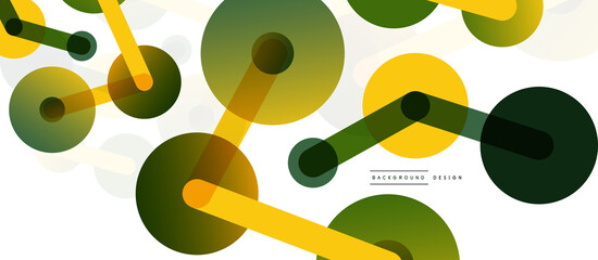 Abstract background. Round dots connected by lines. Trendy techno business template for wallpaper, banner, background or landing