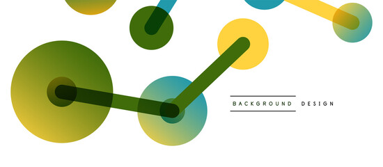 Abstract background. Round dots connected by lines. Trendy techno business template for wallpaper, banner, background or landing