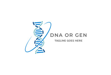 Modern Simple DNA Gen for Science Research Logo Design Vector