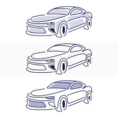 Obraz premium car line art design, car flat illustration vector template