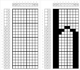 Fototapeta premium Alphabet h Lowercase Nonogram Pixel Art M_2112001