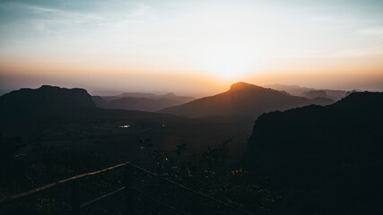 sunset in the mountains