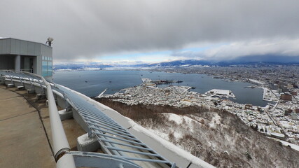 冬の函館山山頂からの函館市街4
