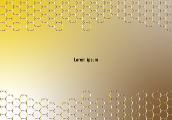 Pattern hexagon gradation color on yellow background.