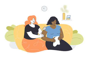 Woman giving comfort and support to depressed friend