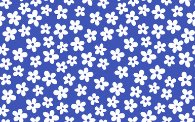 Floral seamless with hand drawn color flowers. Cute summer background. Modern floral compositions. Fashion vector stock illustration for wallpaper, posters, card, fabric, textile