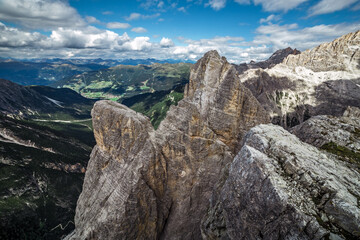 Val Fiscalina and Sesto dolomites panorama in Trentino alps, Italy