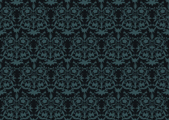 Seamless pattern with stylized flowers In baroque, rococo, victorian, renaissance medieval style. In decorative style. Ethnic patterned ornate hand drawn.medieval style. Vector illustration.