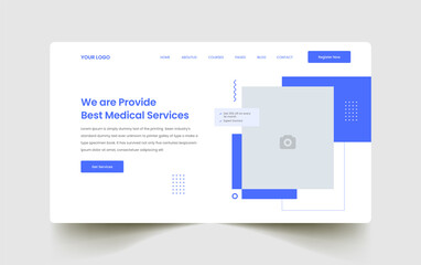 Medical healthcare business website landing page ui template design 