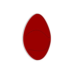 Easter red egg on white background vector illustration