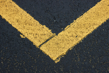 Surface grunge rough of asphalt Seamless tarmac dark grey with yellow line on the road and small rock Texture Background