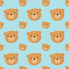 Vector seamless pattern with Cute Bear. For greeting card, posters, banners, children books, printing on the pack, printing on clothes, wallpaper.