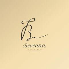 Letter B Logo Design with Elegant Handwriting Style. B Signature Logo or Symbol for Wedding, Fashion, Jewelry, Boutique, Botanical, Floral and Business Identity