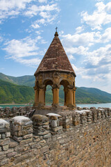 Fototapeta na wymiar castle of the late Middle Ages Ananuri in Georgia