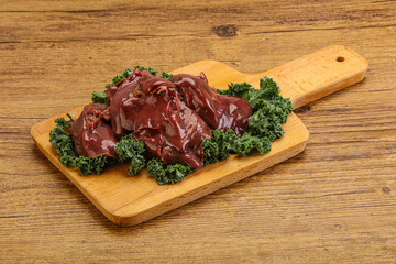 Raw chicken liver for cooking