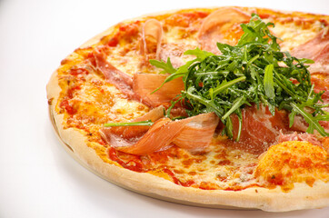 Pizza with parma and rucola