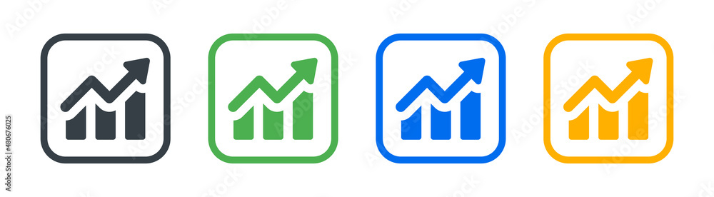 Poster increase data icon. growth graph icon vector illustration.